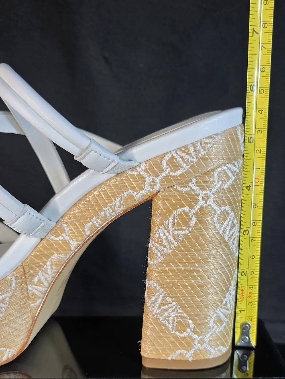 Michael Kors 'Corrine' White Strappy Signature Platform Sandals